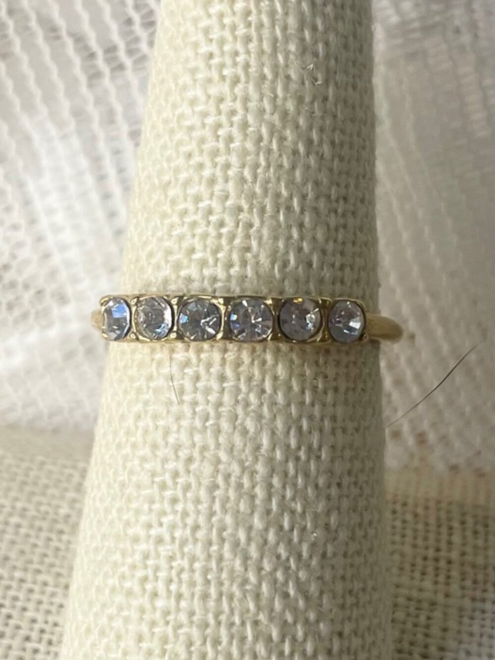 Crystal Bar Ring Dainty Minimalist Band